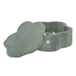 PLUSH NEST PLUSH NEST Suchý bazén Květinová zóna 95 × 30 cm, zelený prémiový manšestr, s podložkou a 200 míčky