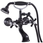 RAV Slezák - MORAVA RETRO - Vanový set s baterií, Černá matná/Chrom MK159.5/2CMATC MK159.5/2CMATC