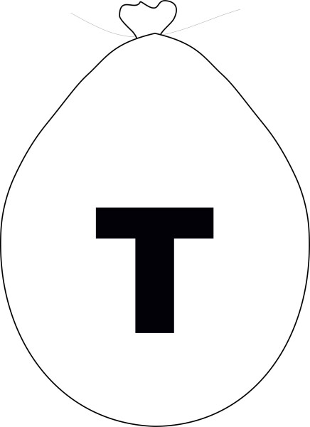 Balónek písmeno T bílé balonky.cz Balónek písmeno T bílé balonky.cz