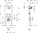 HANSGROHE - iFrame universal Předstěnový instalační set pro závěsné WC, výška 115 cm 01022180
