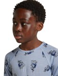 Dětské merino triko dlouhý rukáv ICEBREAKER Kids Merino 200 Oasis LS Crewe Bear Tour AOP, Zinc Blue/Aop velikost: 3