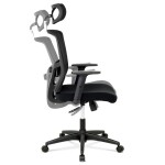 Kancelářská židle, houpací mechanismus, černá síťovina, KA-B1013 BK