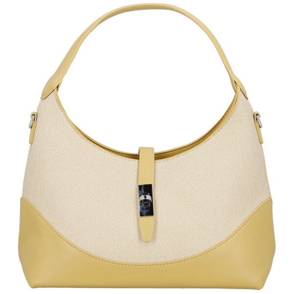 Trendy dámská koženková kabelka do ruky Lussy, žlutá