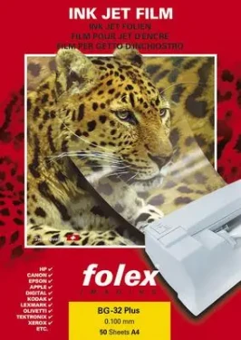 Folex BG-32.5 Plus čirá fólie pro IJ - senzorový proužek / Čirá univerzální fólie / Inkoust / 50 ks (FO2930-5-441)