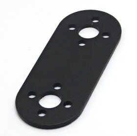 Rovný držák pro servomotory – kovová montážní deska, černá I 63x25mm (pro MG995/MG996)