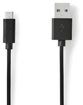 Nedis USB 2.0 kabel černá / Kabel USB / USB-A - Micro-B / 480 Mbps / 5 m (CCGP60500BK50)