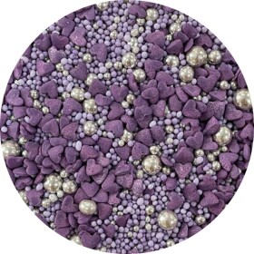 Dortisimo 4Cake Cukrové zdobení stříbrné a fialové Provence (80 g) Besky edice