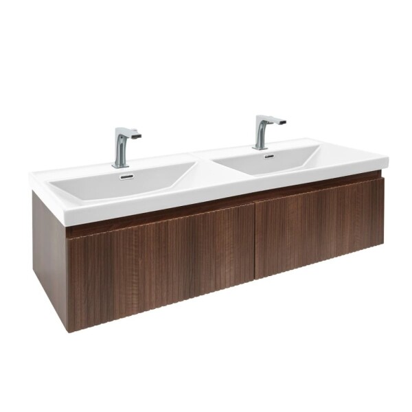 Koupelnová skříňka s umyvadlem SAT Evolution 118x30x44,8 cm ořech Aida mat SATEVO120NAU5BA SATEVO120NAU5BA