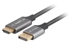 Kabel DisplayPort(M) - HDMI(M) 1,8 m černo-stříbrná / Kabel / 4K / M/M (CA-DPHD-20CU-0018-BK)