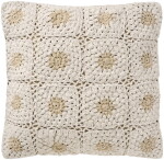 Ib Laursen Ručně háčkovaný povlak na polštář Flowers 50 × 50 cm, béžová barva, textil