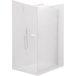 CERANO Sprchová zástěna Walk-in Orbis Round - Pravá - 8 mm - kulatá vzpěra - bílá matná, mléčné sklo - 130x200 cm