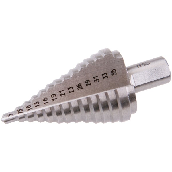 Vrták stupňovitý, 5-35mm, 13 stupňů, HSS, WESTBERG