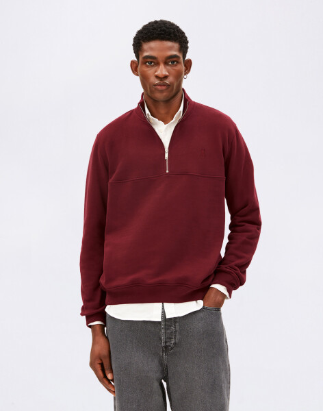Armedangels Waarlo Fleece Troyer 3639 velvet red XL