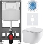 CERANO - Kompletní WC set Basic/Cesso - bílá matná - WC tlačítko Modulo/Bílá - volně stojící - předstěnová instalace - 49x36 CER-8050BD86272