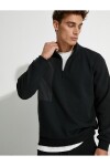 Koton Half Zipper Sweatshirt Stand Collar Block Detailed Ribbed
