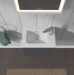 DURAVIT - ME by Starck Umývátko nábytkové 43x30 cm, s přepadem, s otvorem pro baterii, WonderGliss, bílá 07234300001