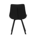 Židle jídelní, černá látka v dekoru broušené kůže, černý kov