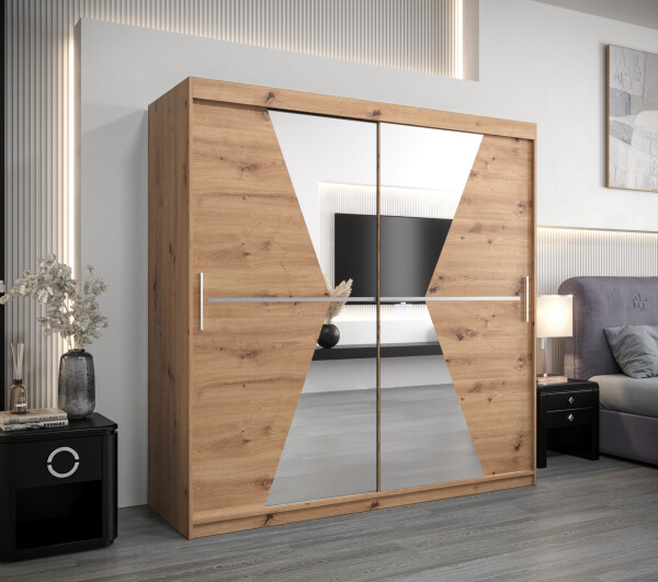 Šatní skříň Abi Ma Barva korpusu: Dub artisan, Rozměry: 200 cm, Dveře: Dub artisan