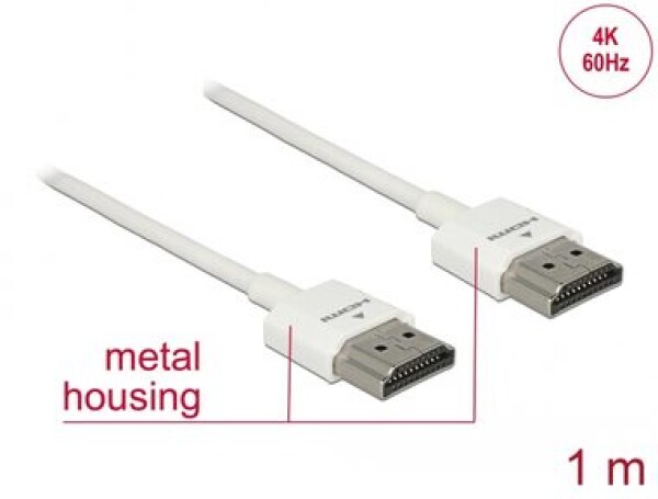 Delock Kabel High Speed HDMI s Ethernetem - HDMI-A (M) - HDMI-A (M) 3D 1.0m / 4K / Slim High Quality (85122)