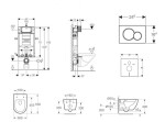 GEBERIT - Kombifix Set předstěnové instalace, klozetu Oudee a sedátka softclose, tlačítko Sigma01, černá SANI15CA5107