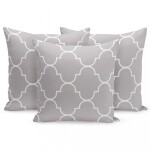 DumDekorace Moderní měkký šedý přehoz s bílým vzorem 45x45 cm