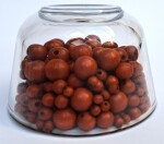 Dřevěné korálky Detoa - hnědé - ∅ 6 mm - 10 ks