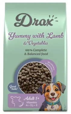 Drax Adult jehněčí 10 kg / Granule pro psy / Pro dospělé psy všech plemen (774-854636)