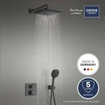 GROHE - Sprchový set s termostatem pod omítku, s tělesem, 25x25 cm, 2 proudy, matná černá 348822430