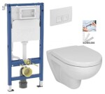 GEBERIT DuofixBasic s bílým tlačítkem DELTA50 + WC JIKA LYRA PLUS + SEDÁTKO DURAPLAST SLOWCLOSE 458.103.00.2 50BI LY5