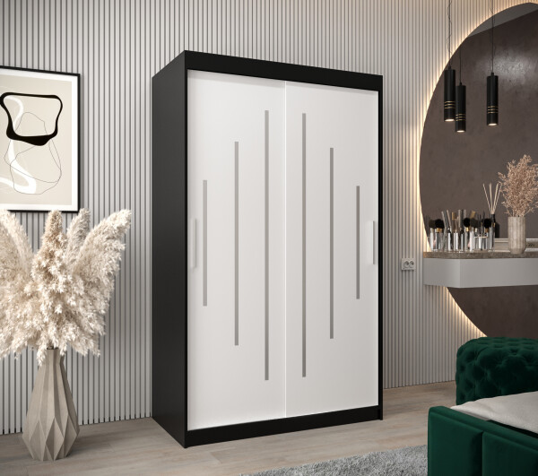 Šatní skříň Abi Y0 Barva korpusu: Černá, Rozměry: 120 cm, Dveře: Bílá