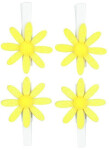 Kolíčky 5cm s kytičkou - žlutá s glitry 4ks