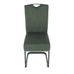 Židle jídelní, taštičkové pružiny v sedáku, zelená látka, černý kov