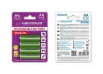 Esperanza Nabíjecí baterie AA zelená / 1.2V / 2000mAh / Ni-MH / 4 ks / v blisteru (EZA104G - 5901299923351)