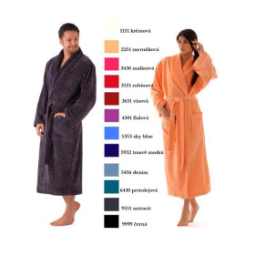 Pánský i dámský župan šál. límec Tampa 2149 - Vestis tmavě růžová XL