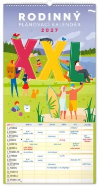 NOTIQUE Rodinný plánovací XXL 2027 / Nástěnný kalendář / 33 × 64 cm / slovenské kalendárium