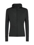 Pánská merino mikina ICEBREAKER Mens 200 Realfleece Descender LS Zip Hood, Jet Heather/Black/Cb velikost: L