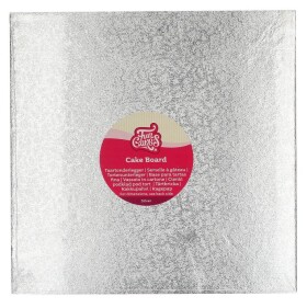 FunCakes Dortová podložka stříbrná Čtverec 30,5 cm Tloušťka 3 mm