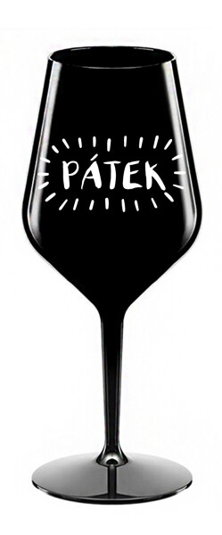 PÁTEK - černá nerozbitná sklenice na víno 470 ml