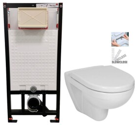 DEANTE Podomítkový rám, pro závěsné WC mísy bez tlačítka + WC JIKA LYRA PLUS + SEDÁTKO DURAPLAST SLOWCLOSE CST_WC01 X LY5