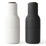Audo Copenhagen Mlýnek na sůl a pepř Bottle Ash/Carbon Walnut – set 2 ks, šedá barva, černá barva, bílá barva, kov, plast, keramika
