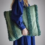 Bloomingville Dekorativní polštář Cory Green 50 × 50 cm, zelená barva, textil