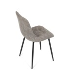 Židle jídelní, šedá látka cowboy, nohy černý kov