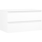 MEXEN/S - Orio koupelnová skříňka pod umyvadlo 90 cm s deskou, 2 zásuvky, bílá mat 91A10-09047-2-BFFC01