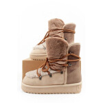 D.Franklin sněhule dámské zimní módní kožešinové zateplené hnědé béžové vysoké dámské 38