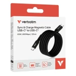 Verbatim 31859 Magnetický 60W USB-C kabel 1.2m černá / USB-C(M) / USB-C(M) / 60 W / PD QC 3.0