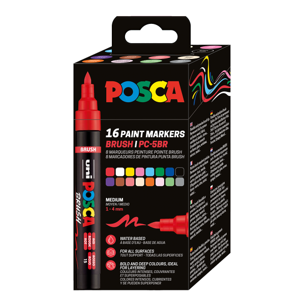 Posca sada popisovačů PC-5BR - mix barev 1 - 4 mm (16 ks)