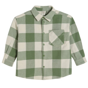 Kostkovaná košile s dlouhým rukávem- zelená - 164 CHECK