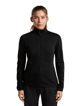 Dámská merino mikina ICEBREAKER Wmns Merino 400 RealFleece Descender LS Zip, Black velikost: XL