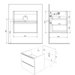 SAPHO - FILENA umyvadlová skříňka 57x51,5x43cm, dub FID1260D