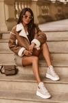Dámské vysoké tenisky na zip Lemar Beige Katerin 37